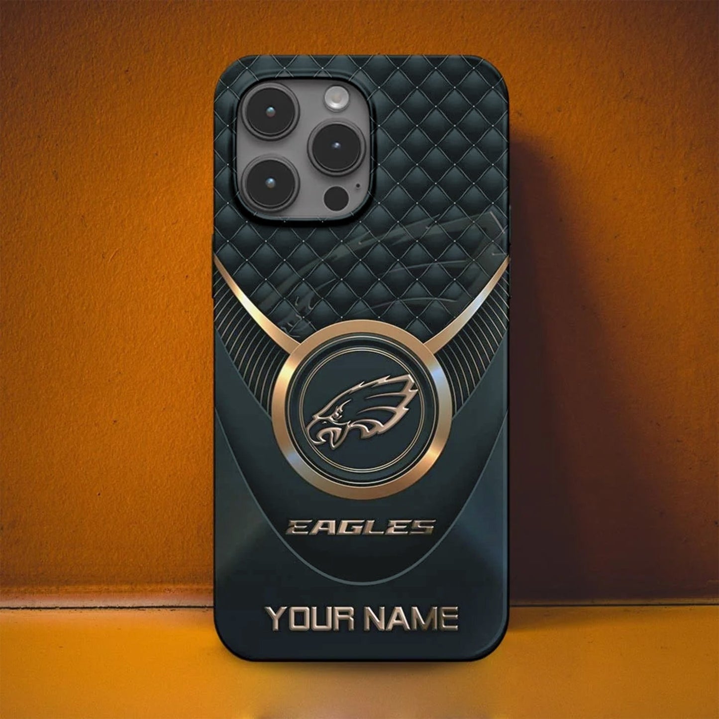 Custom Name Football Case β Gold Highlight Luxury Edition